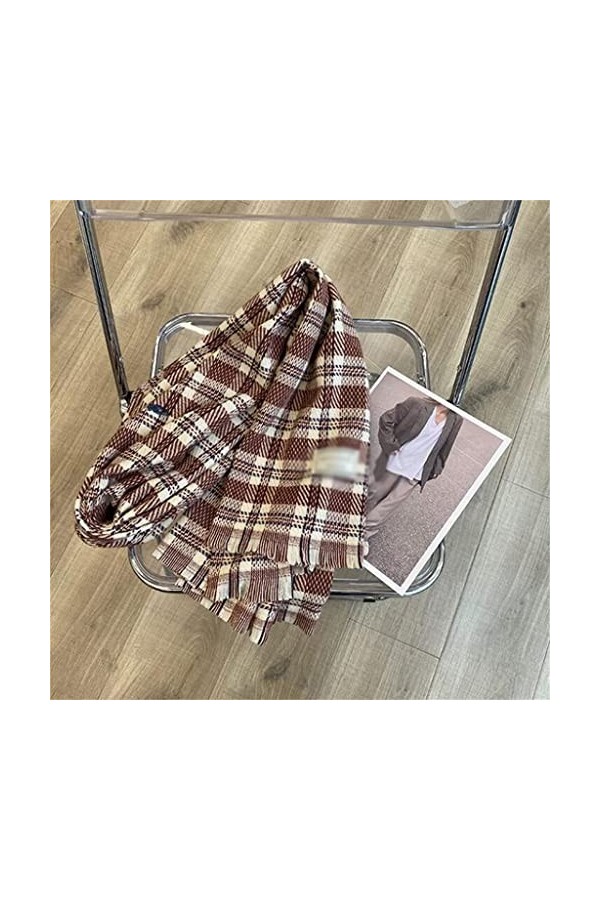 Samnuerly Écharpe dhiver, écharpe à Carreaux Femmes Automne et Hiver Chaleur et épais Hiver châle écharpe Longue écharpe Dou