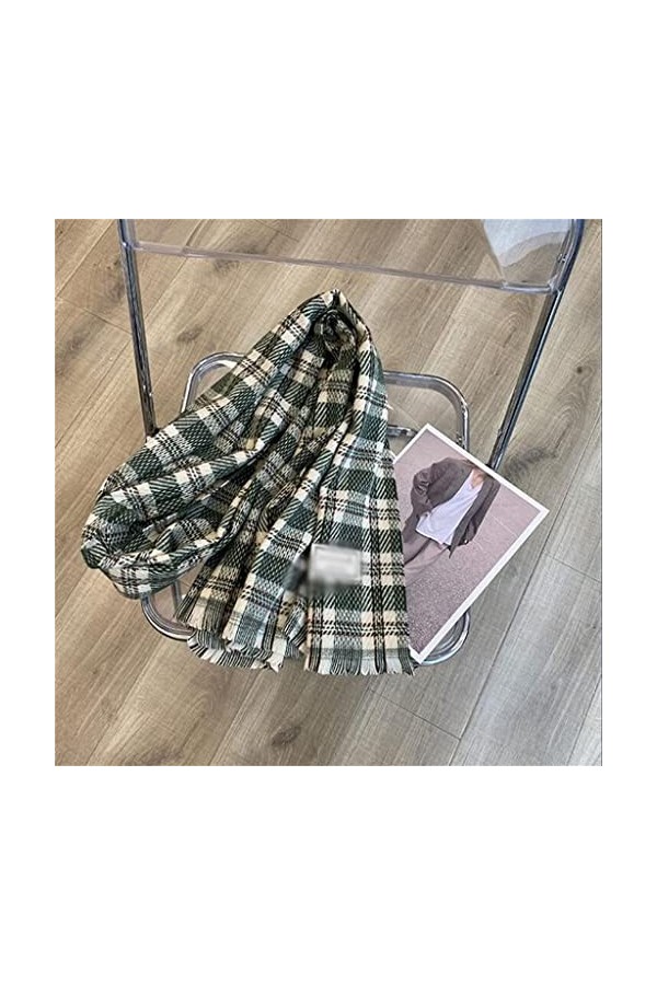 Samnuerly Écharpe dhiver, écharpe à Carreaux Femmes Automne et Hiver Chaleur et épais Hiver châle écharpe Longue écharpe Dou