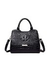 NICOLE & DORIS Sac Fourre Tout Femme Sacs Portés Main Vintage Sac à Main Motif Croco Sac à Poignée Supérieure Sac en PU Cuir 
