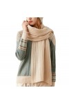 Dninmim Écharpe tricotée en cachemire pour femme - Solide - Décontractée - Douce - Chaude - Polyvalente, beige, taille unique
