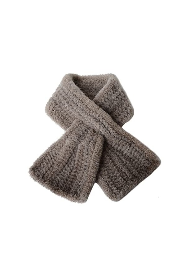 SXZHRUI Femmes Écharpe Faux Lapin Fourrure Col Écharpe Cou Plus Chaud Chaud Automne Et Hiver Épaissi Chaud Cou Protection Lai