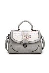 BUKESIYI Femme Sac bandouliere Sacs a main Petit Cuir Sacs Menotte Sacs épaule Sacoche Mode CCFR77101 Gris