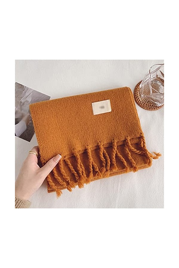 DYXYH Écharpe Femme Hiver Knit coréen Couleur Solide Couleur Solide Épaisseur Écharpe Écharpe Longue Écharpe Douce Color : D