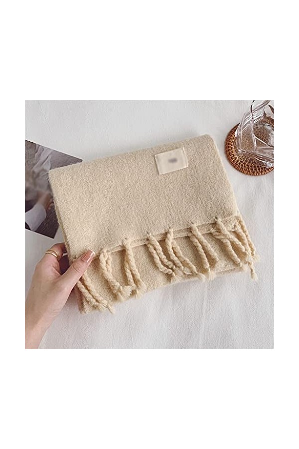 DYXYH Écharpe Femme Hiver Knit coréen Couleur Solide Couleur Solide Épaisseur Écharpe Écharpe Longue Écharpe Douce Color : D