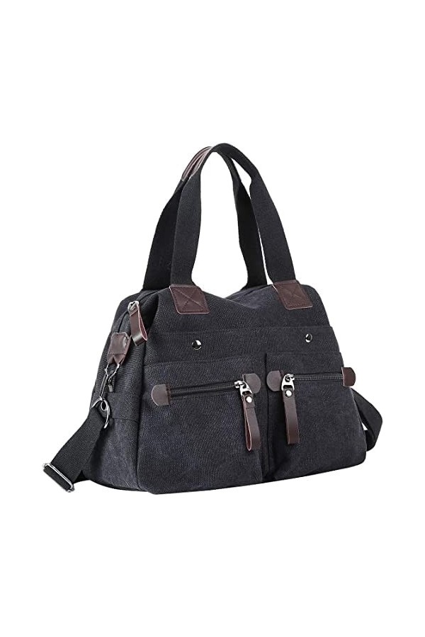 Eshow Sacs à Main porté épaule en Toile pour Femmes et Filles Sac Bandoulière Sacs Cabas Sacoche pour Loisirs Shoppings Trava