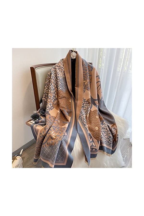 Kigauru Echarpes Femme Écharpe Femme Hiver Tout Allumette Cachemire Laine Double Usage Châle Chaud Automne et Hiver Bavoir C