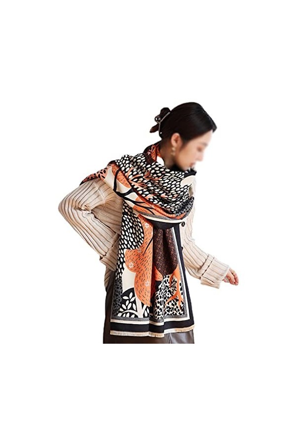 Kigauru Echarpes Femme Écharpe Femme Hiver Tout Allumette Cachemire Laine Double Usage Châle Chaud Automne et Hiver Bavoir C