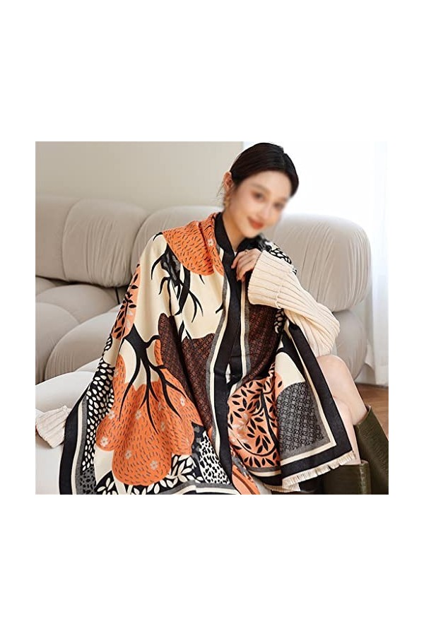 Kigauru Echarpes Femme Écharpe Femme Hiver Tout Allumette Cachemire Laine Double Usage Châle Chaud Automne et Hiver Bavoir C