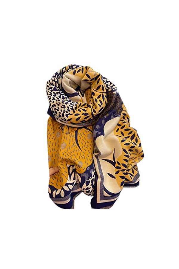 Kigauru Echarpes Femme Écharpe Femme Hiver Tout Allumette Cachemire Laine Double Usage Châle Chaud Automne et Hiver Bavoir C