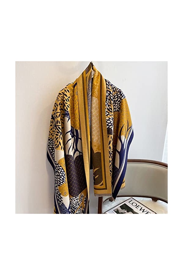 Kigauru Echarpes Femme Écharpe Femme Hiver Tout Allumette Cachemire Laine Double Usage Châle Chaud Automne et Hiver Bavoir C