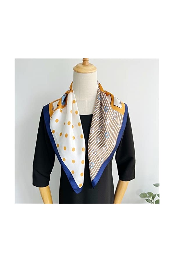 N/A Petite écharpe en soie de mûrier fraîche pour femme printemps chinois carré écharpe en soie écharpe décorative pour femme