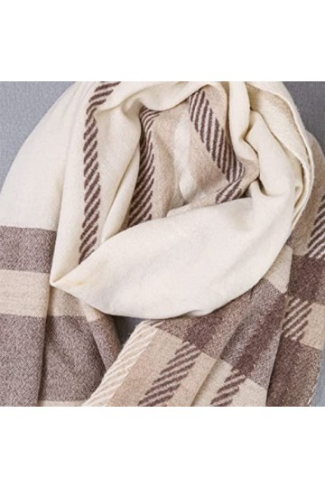 AGOUNOD Écharpes de Couverture for Femmes Vérifier Laine Douce Tartan Mode Long Châle Plaid Hiver Écharpes Chaudes Wraps Écha
