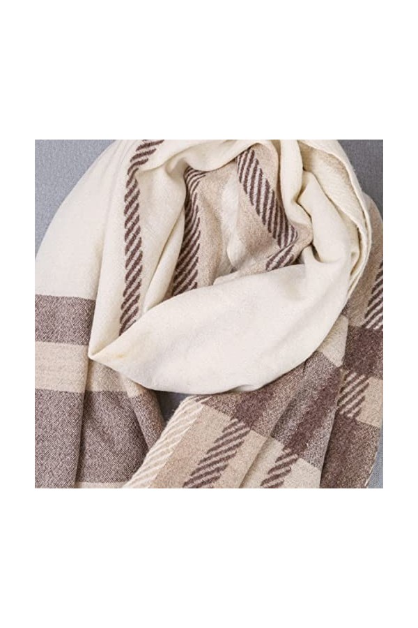 AGOUNOD Écharpes de Couverture for Femmes Vérifier Laine Douce Tartan Mode Long Châle Plaid Hiver Écharpes Chaudes Wraps Écha