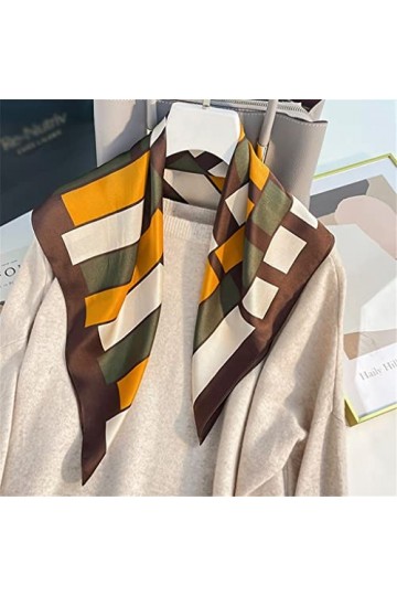 GRETD Toutes les femmes correspondent au printemps et à lautomne en soie écharpe petite écharpe carrée Color : A, Size : On