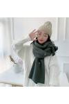 GRETD Foulard de Style coréen Femme Broderie Hiver Tricoter Longues Foulard Mignon écharpe Chaude écharpe Douce Color : B, S