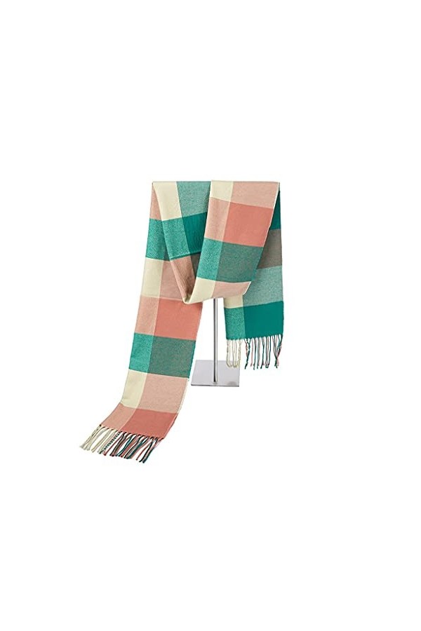 Automne et Hiver Mode Nouvelle écharpe en Laine dimitation pour Hommes Chaud Gland Plaid châle E 32cm x 190cm 