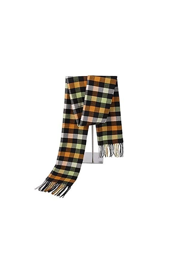 Automne et Hiver Mode Nouvelle écharpe en Laine dimitation pour Hommes Chaud Gland Plaid châle E 32cm x 190cm 