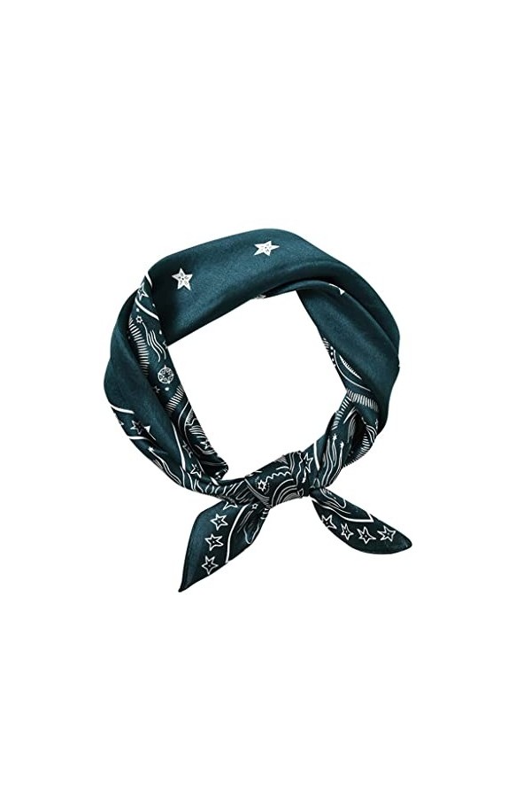 SKREOJF Soie de printemps et dautomne Soie petite écharpe carrée Street Street Femme Hip Hop Turban Turban polyvalente Foula