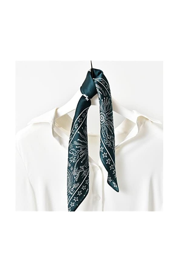 SKREOJF Soie de printemps et dautomne Soie petite écharpe carrée Street Street Femme Hip Hop Turban Turban polyvalente Foula