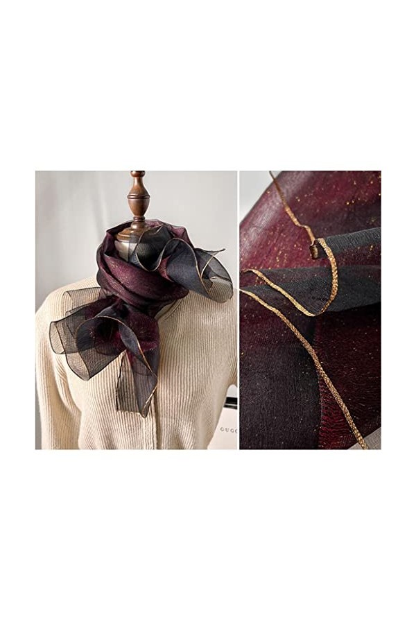 YWSZJ Écharpe écharpe de Soie cramson Printemps et Automne Foulard Foulard de Fil mûrier Color : A, Size : One Size 