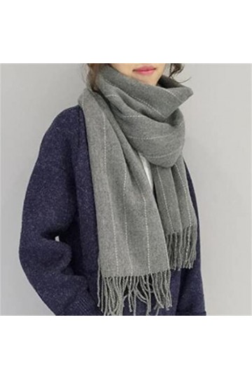 GRETD Écharpe à Rayures Dames en Automne et Hiver Long épais châle à Double Usure écharpe Chaude Foulard Doux Color : A, Siz