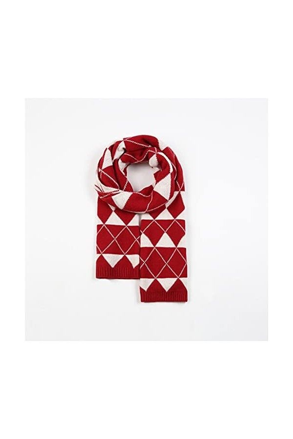 GRETD Écharpe tricotée en forme de diamant en forme de diamant, automne et hiver épaississant épaississement de foulard hiver