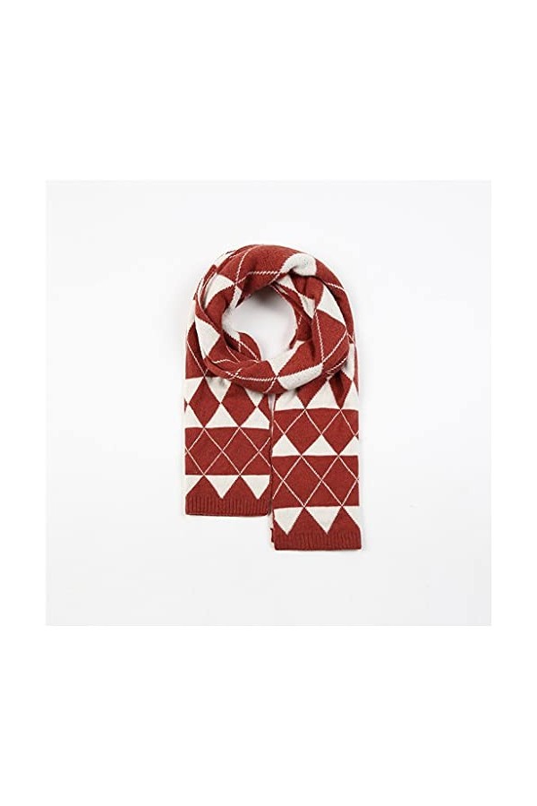 GRETD Écharpe tricotée en forme de diamant en forme de diamant, automne et hiver épaississant épaississement de foulard hiver