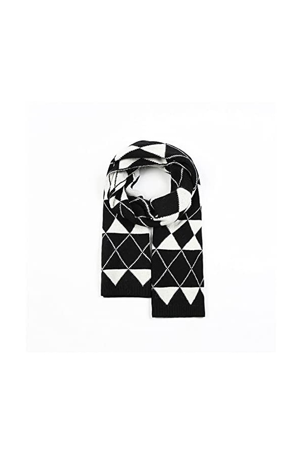 GRETD Écharpe tricotée en forme de diamant en forme de diamant, automne et hiver épaississant épaississement de foulard hiver