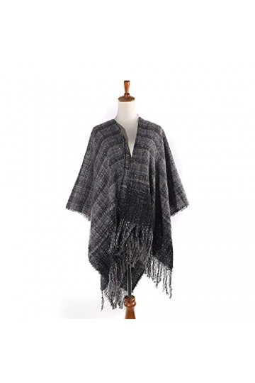 DYXYH Écharpe chaude féminine châle automne et hiver épaisse écharpe chaude tellette et confortable Color : Black, Size : 14