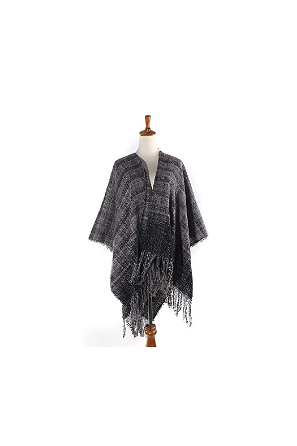 DYXYH Écharpe chaude féminine châle automne et hiver épaisse écharpe chaude tellette et confortable Color : Black, Size : 14