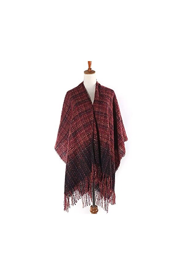 DYXYH Écharpe chaude féminine châle automne et hiver épaisse écharpe chaude tellette et confortable Color : Black, Size : 14