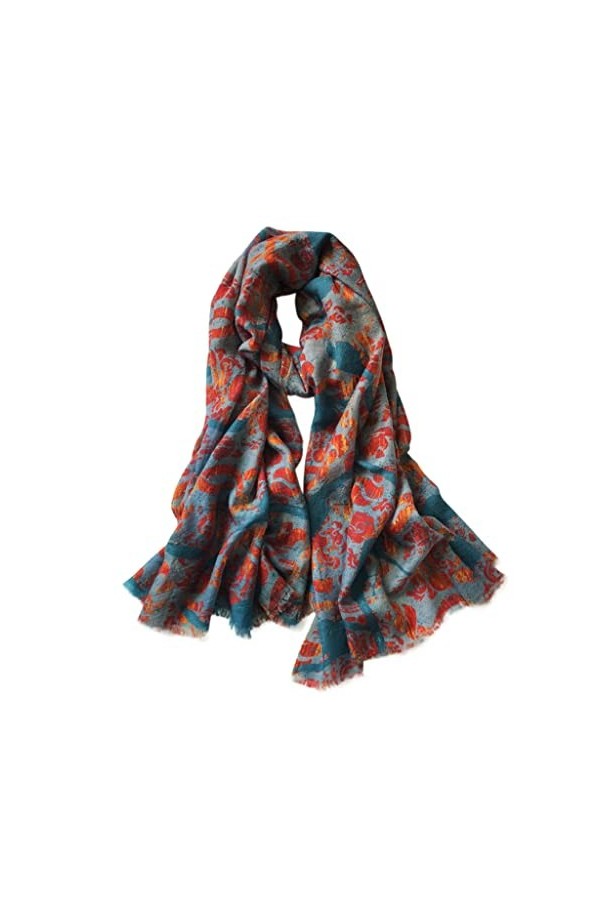 LIUOZ Écharpe en Cachemire Doux Dames Élégante Grande Écharpe Chaude dhiver Châle Enveloppé Cadeau Impression dart Color :