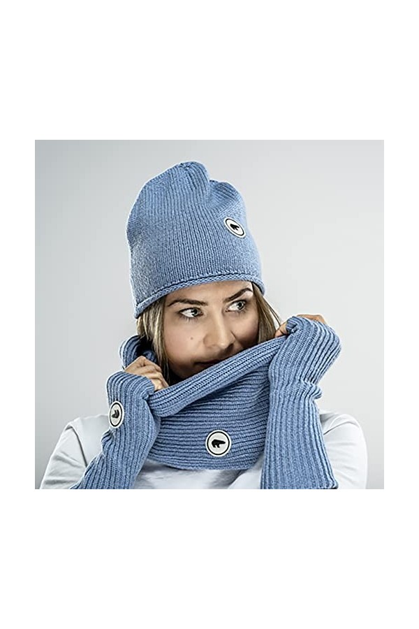 Eisbär Senen Loop Écharpe tricotée en cachemire, beige, taille unique