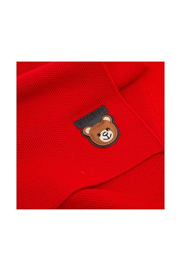 MOSCHINO femme Teddy bear écharpe en laine rosso
