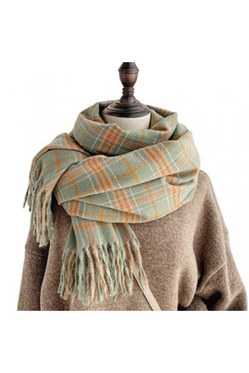 PUROXX Écharpe Mode Treillis Écharpe Femmes Hiver Imitation Écharpe Chaude Femme Hiver Voyage en Plein Air Double Face Châle-