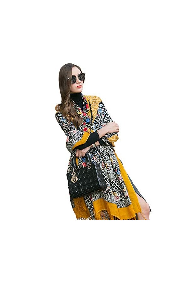 Echarpes Foulards pour Femme Châle pour Femme À La Mode en Laine Enveloppante Multifonctionnelle Souple Automne Hiver Cape De