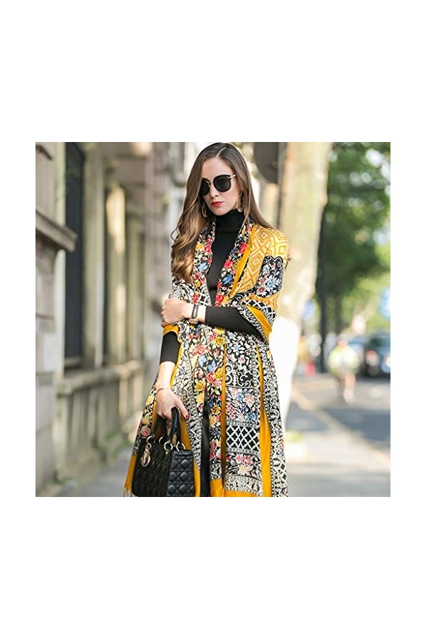 Echarpes Foulards pour Femme Châle pour Femme À La Mode en Laine Enveloppante Multifonctionnelle Souple Automne Hiver Cape De