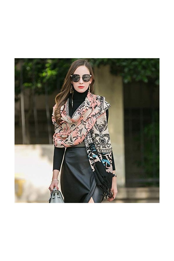 Echarpes Foulards pour Femme Châle pour Femme Châle en Laine Enveloppante Multifonctionnelle Souple Automne Et Hiver À Imprim