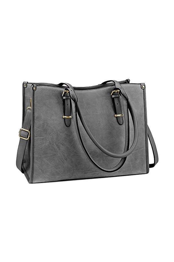 NUBILY Sac Cabas Femmes Sac a Main PU Cuir Sac de Cours Grand Sac Ordinateur Portable 15.6 Pouces pour Les Cours Sac Epaule S