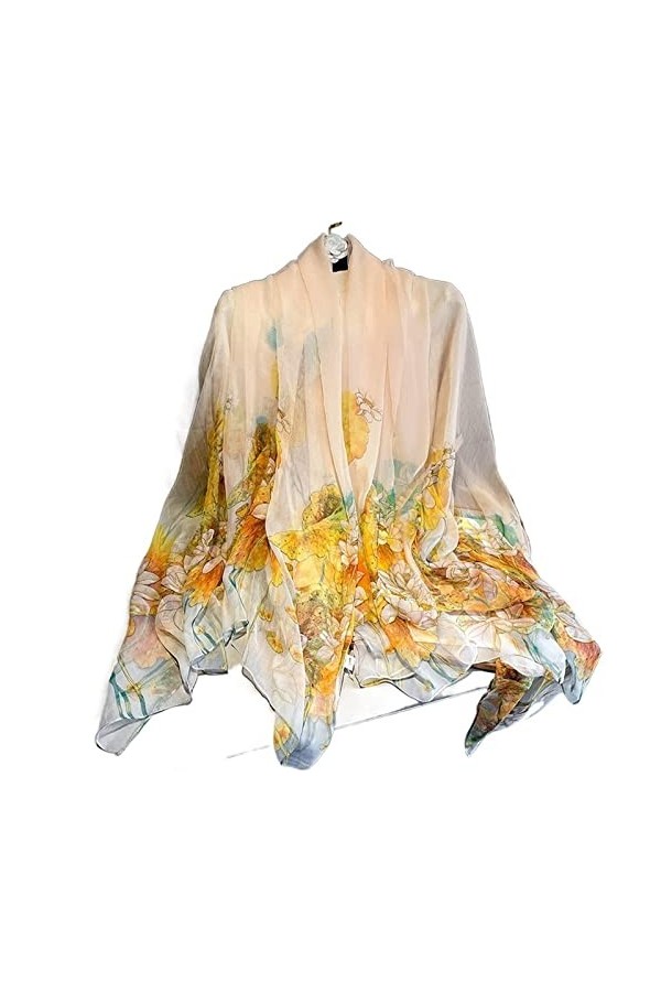 VEGALA Echarpes Femme Womens Scarves Summer Printed Silk Scarves Womens Shawl Wraps Oversized Womens Bandanas Bandanas Lon