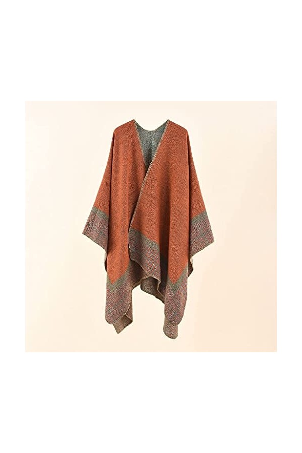 Samnuerly Écharpe dhiver, écharpe châle pour Femme, écharpe châle à Tricoter, écharpe Chaude Tout-Match dhiver Orange, 78 