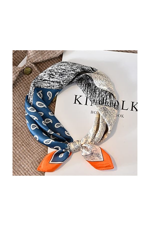 Écharpe pour Femme, écharpe pour Dames Printemps et Automne écharpe en Soie de mûrier Petit carré écharpe pour Femme Petite é