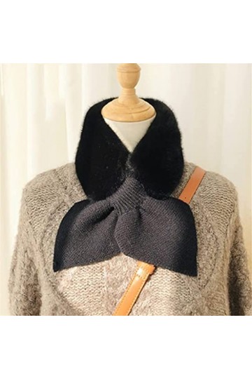 Samnuerly Écharpe Chaude, écharpe Chaude en Laine tricotée avec nœud Papillon pour Femmes Écharpe Chaude dhiver Épaissir Cou