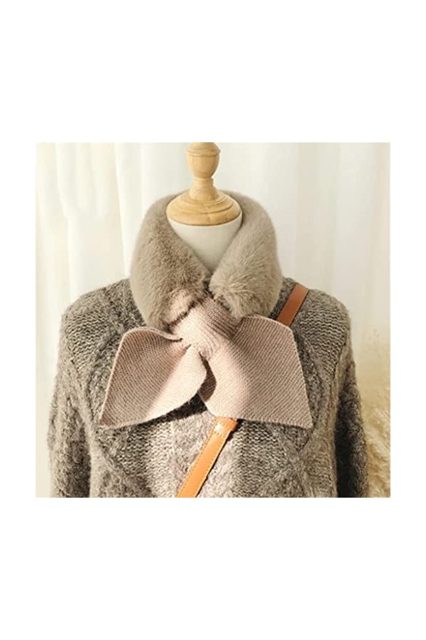 Samnuerly Écharpe Chaude, écharpe Chaude en Laine tricotée avec nœud Papillon pour Femmes Écharpe Chaude dhiver Épaissir Cou