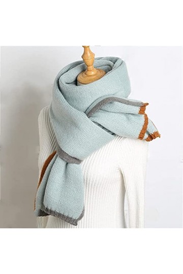 Femmes Cachemire Écharpes Cape Écharpe Dame Hiver Automne Longue Écharpe Chaude Femme Châle Écharpe Épaisse Couleur : Bleu， 