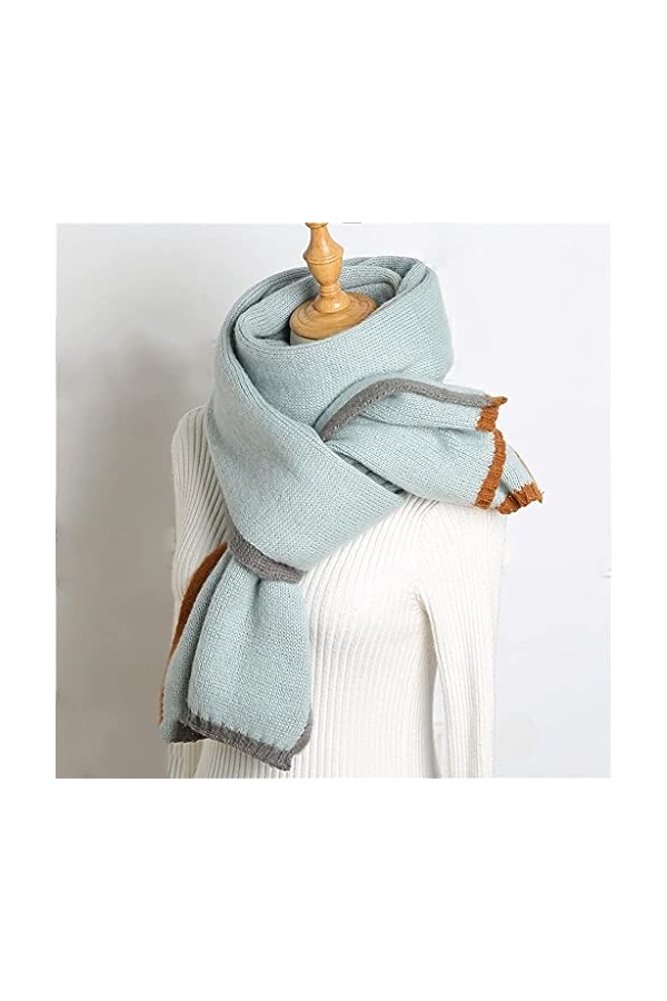 Femmes Cachemire Écharpes Cape Écharpe Dame Hiver Automne Longue Écharpe Chaude Femme Châle Écharpe Épaisse Couleur : Bleu， 