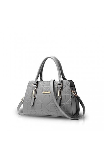 NICOLE&DORIS Femme Sacs à Main Bandoulière Sacs portés Main Sacs portés épaule Imperméable PU Gris