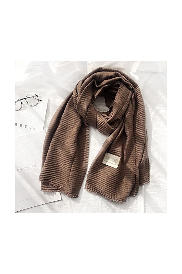 TWDYC Femmes Hiver Coton écharpe Longue écharpe avec plissé Chaud Hiver Mode écharpe Cadeau pour Dames écharpe Color : C 