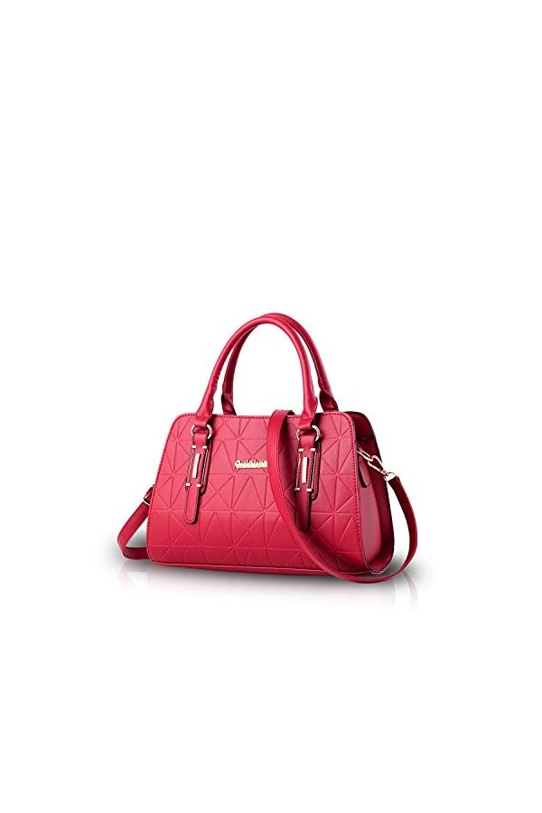 NICOLE&DORIS Femme Sacs à Main Bandoulière Sacs portés Main Sacs portés épaule Imperméable PU Gris