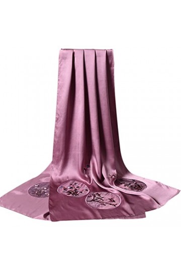 RILOOP Foulards en soie, écharpe en soie de mûrier brodée, châle de banquet de mariage, écharpes douces MS pour chaque saison